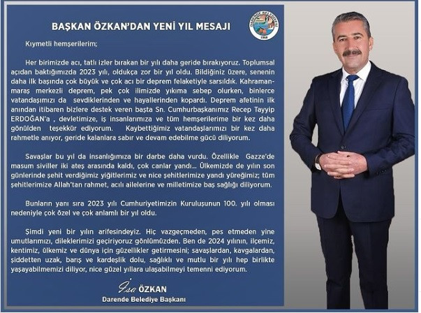 İsa Özkan’dan yeni yıl mesajı